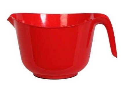 P&r 2.5 Quart Plastic Batter Bowl with Handle, Red