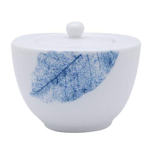 Pretty Valley Home - Blue Leaf Ð Ceramic Sugar Bowl