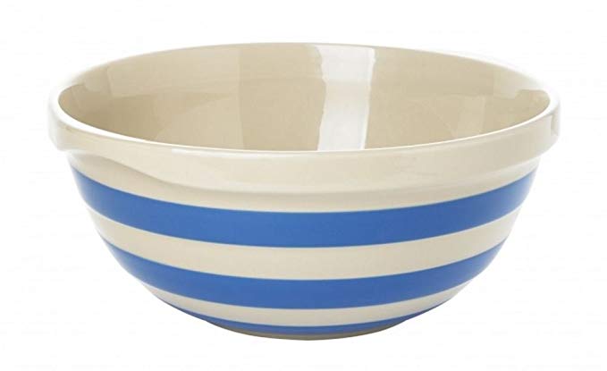 Cornishware Blue and White Stripe Stoneware Mixing Bowl 25cm by Cornishware