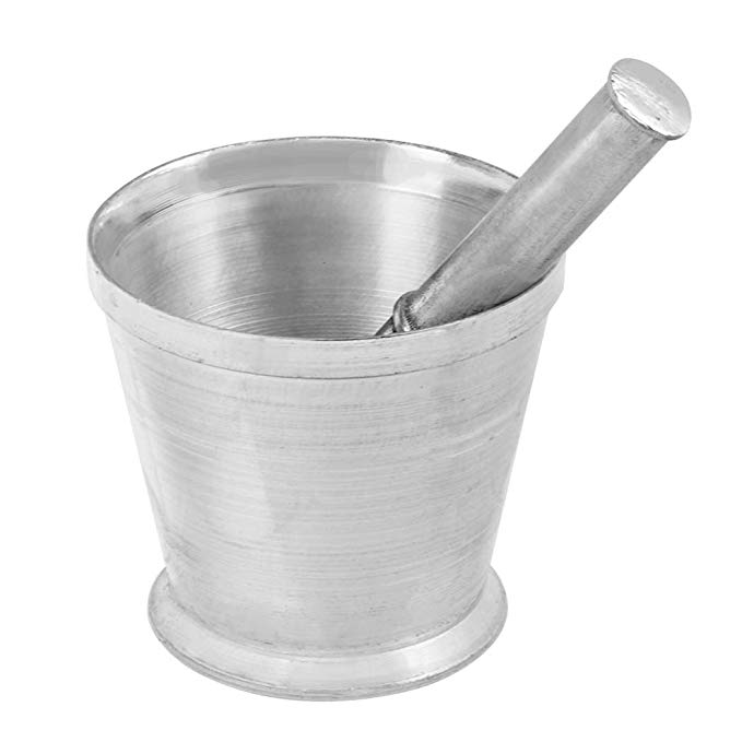 Mortar & Pestle Garlic Masher Spice Crusher Grain Dehusker Mixing Bowl - Regular