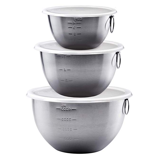 Tovolo Tight Seal, Stainless Steel, Deep Mixing Bowls - Set of 3