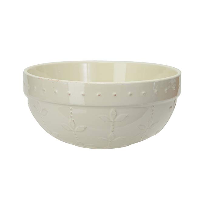 Signature Housewares Sorrento Collection Mixing Bowl, Antiqued Finish (Medium, Ivory)