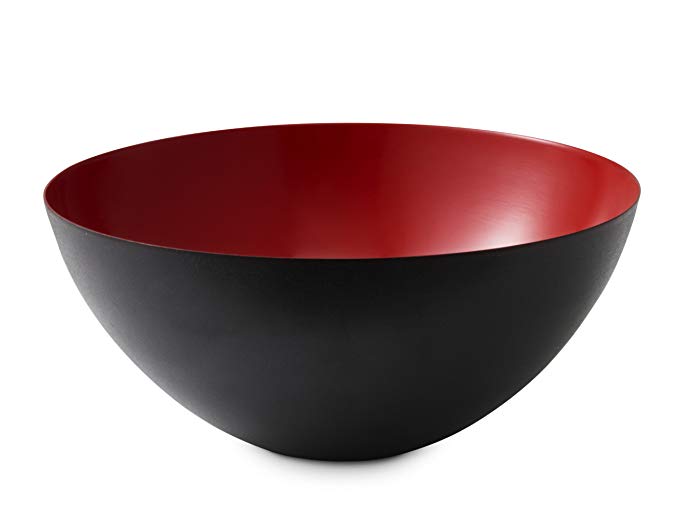 Krenit Round Edge Steel Bowl, 16cm Diameter, Red