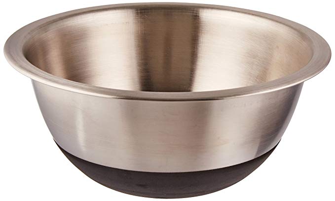 Amco Stainless Steel Mixing Bowl with Non-Skid Silicone Bottom, 2-Quart