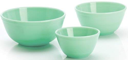 Nesting Mixing Bowl 3 Piece Set Mosser Glass American Made - Jade Glass