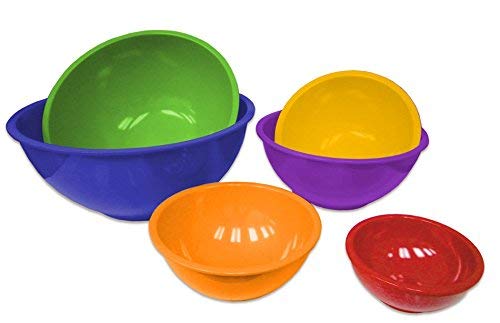 Gourmet Home Products 6-Piece Nested Melamine Mixing Bowls, Royal Blue