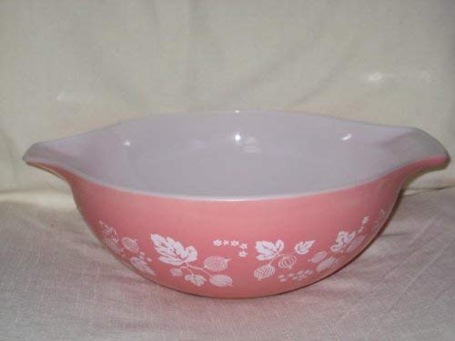 Vintage Pyrex 4 Quart Pink w/ White Gooseberry Mixing Batter Nesting Cinderella Bowl #444