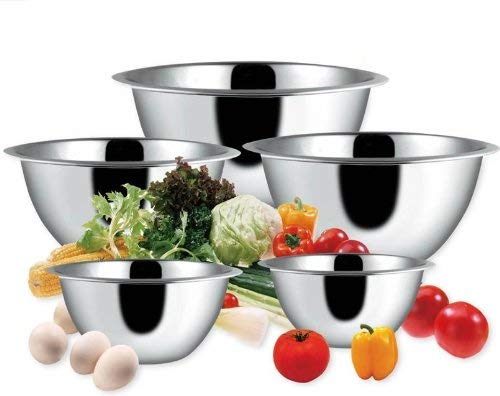 BC Classics 5-Piece Deep Stainless Steel Mixing Bowl Set