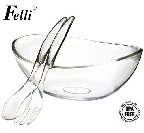 Felli- Crystal clear acrylic serving bowl set. 12.5