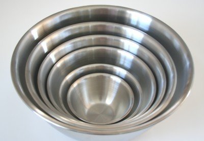 6 Piece Stainless Steel Euro Style Mixing Bowl Set