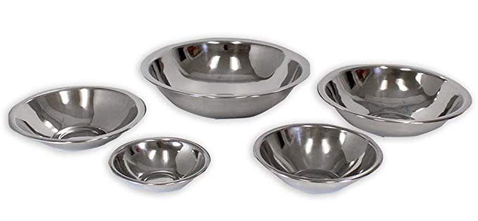 Kitchen Diva: 5 Piece Stainless Steel Mixing Bowls Set