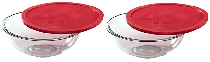 World Kitchen Pyrex Smart Essentials Mixing Bowl, 4-Quart (Pack of 2 Bowls)