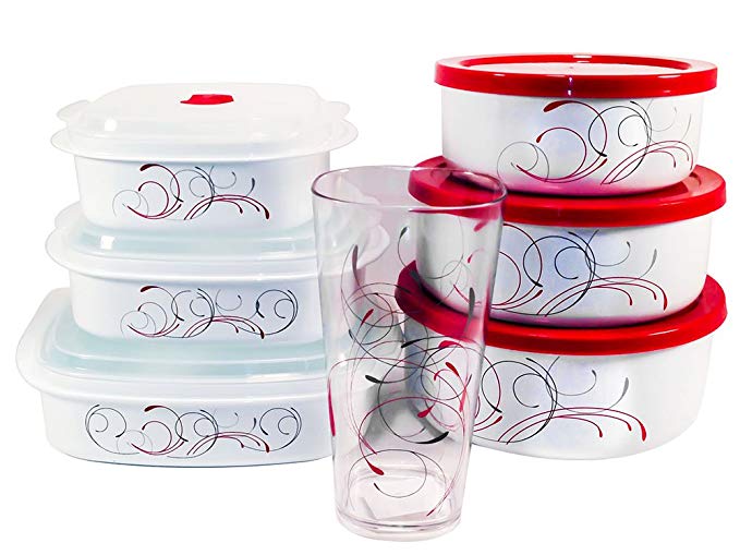 Corelle Splendor Bundle, Includes Bowl Set, Microwave Set, and Acrylic Glass Cups Corelle Coordinates Mixing Bowls Storage Bowls 6 Piece Acrylic Glass Cups by Stackmines