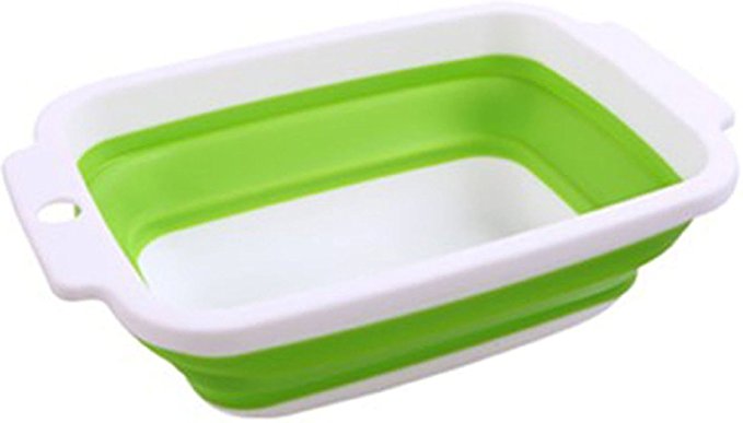 Neeshow Collapsible Dish Tub Collapsible Bowl (Green)