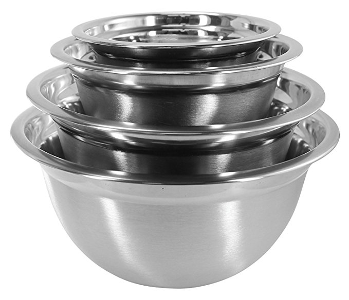 Iconikal 4-Piece Stainless Steel Mixing Bowl Set - EZ-Grip Edges