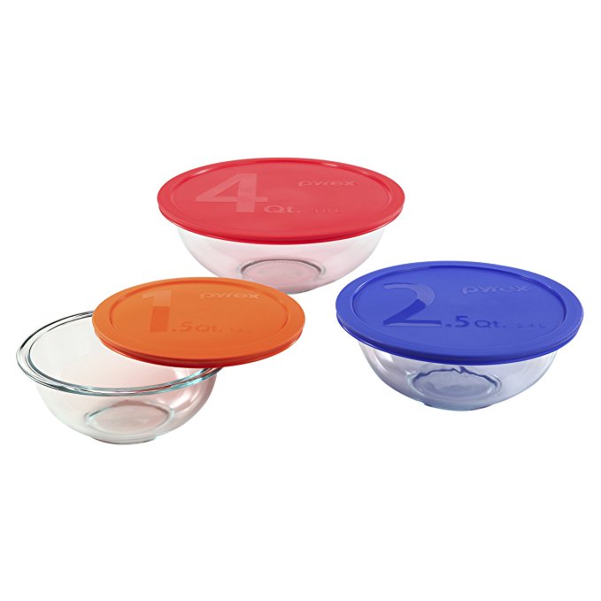 Pyrex 1085308 Smart Essentials 6-Piece Mixing Bowl Set