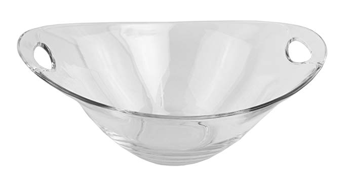 Red Co. Clear Glass Salad Serving/Mixing Bowl with Handles, Large - 12