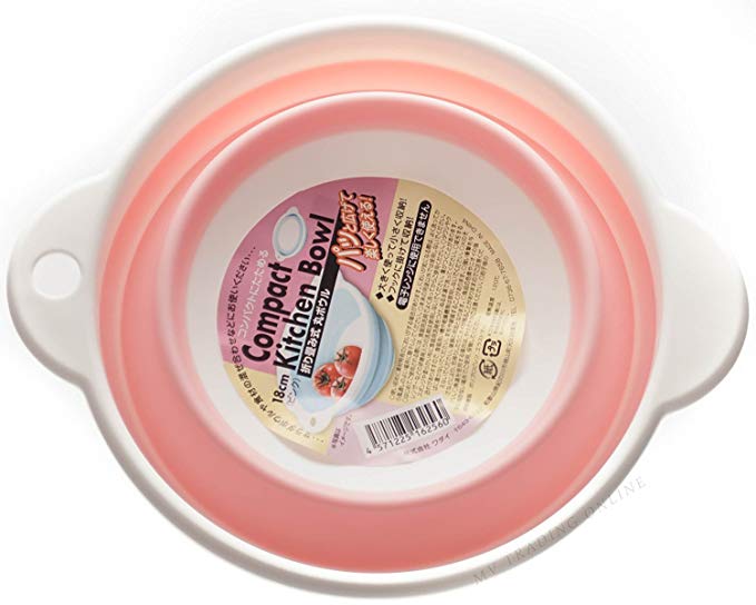 Compact Silicone Collapsible Mixing Bowl Colander, 1½-Quart, Pink