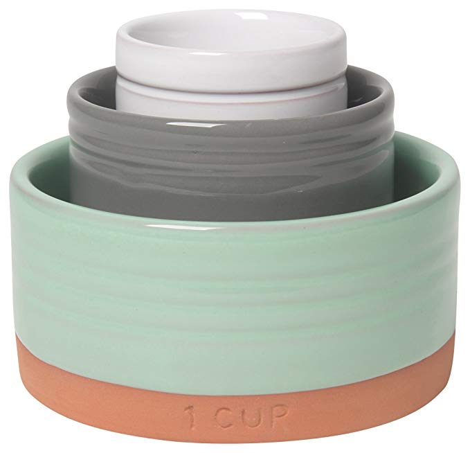 Now Designs Glazed Terracotta Nesting Prep Bowls, Set of Three