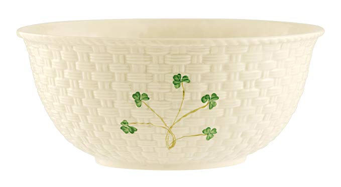 Belleek Group 1316 Shamrock Mixing Bowl, 9.5-Inch, White