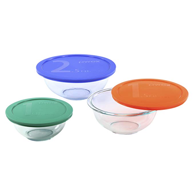 Pyrex Smart Essentials 6-Piece Glass Mixing Bowl Set