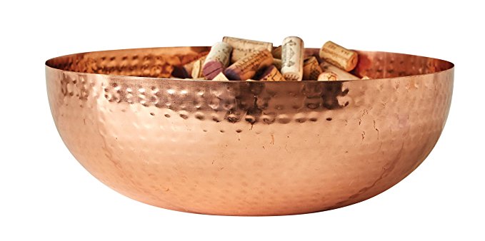 Creative Co-Op DA7390 Round Hammered Metal Bowl with Copper Finish