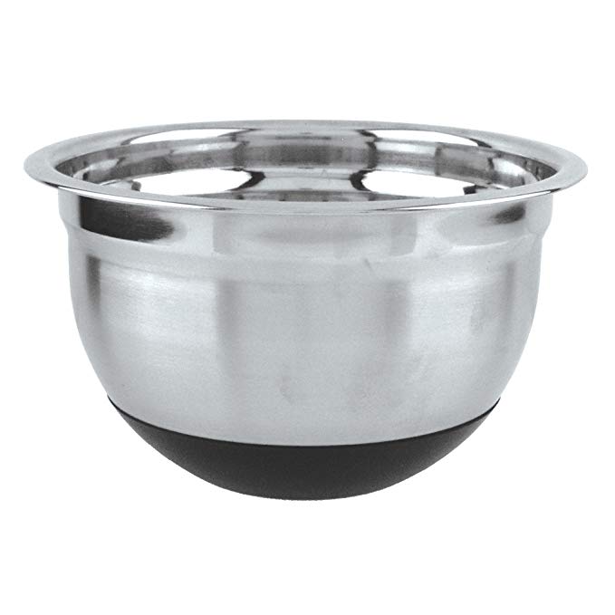 Fox Run 36427 Non-Skid Mixing Bowl, Stainless Steel, 5-Quart