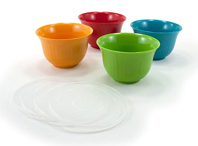 Zing! Melamine Prep Bowls With Lids 7 Ounce Set of 4