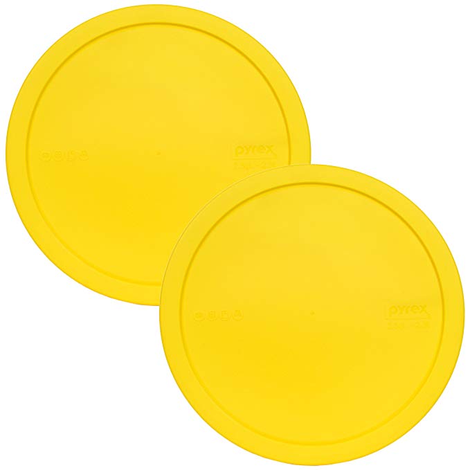 Pyrex 325-PC Yellow 10-inch Dia. Lid for 2.5-Quart (2.3L) Mixing Bowl 2-Pack