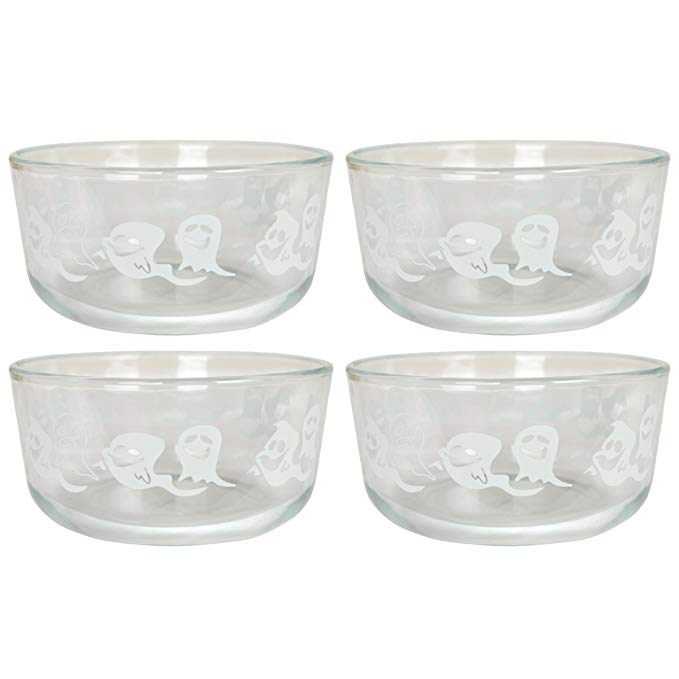 Pyrex 7201 1121152 4 Cup White Ghost Glass Bowl (4-Pack)