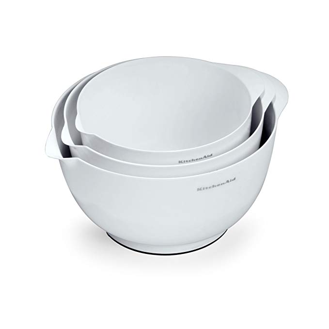 KitchenAid Classic Mixing Bowls, White, Set of 3